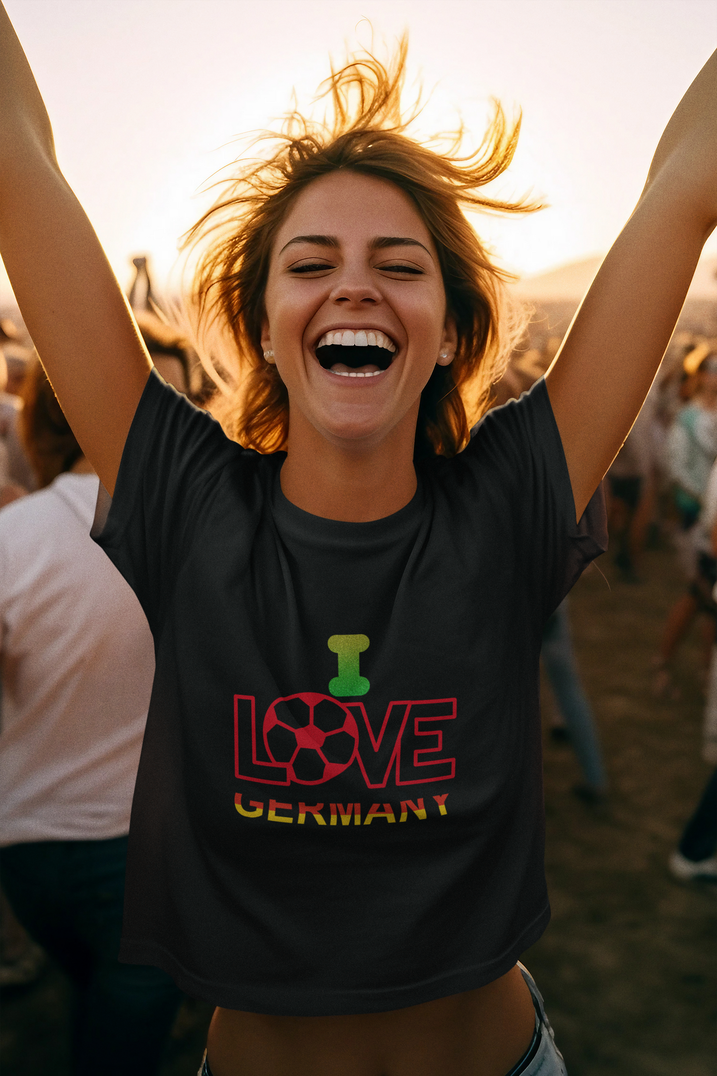 Herzlich Willkommen Unisex T-Shirt, Frieden und Liebe, Liebevolle Gastfreundschaft, Welcome to Germany, I Love Germany, Fußball Deutschland