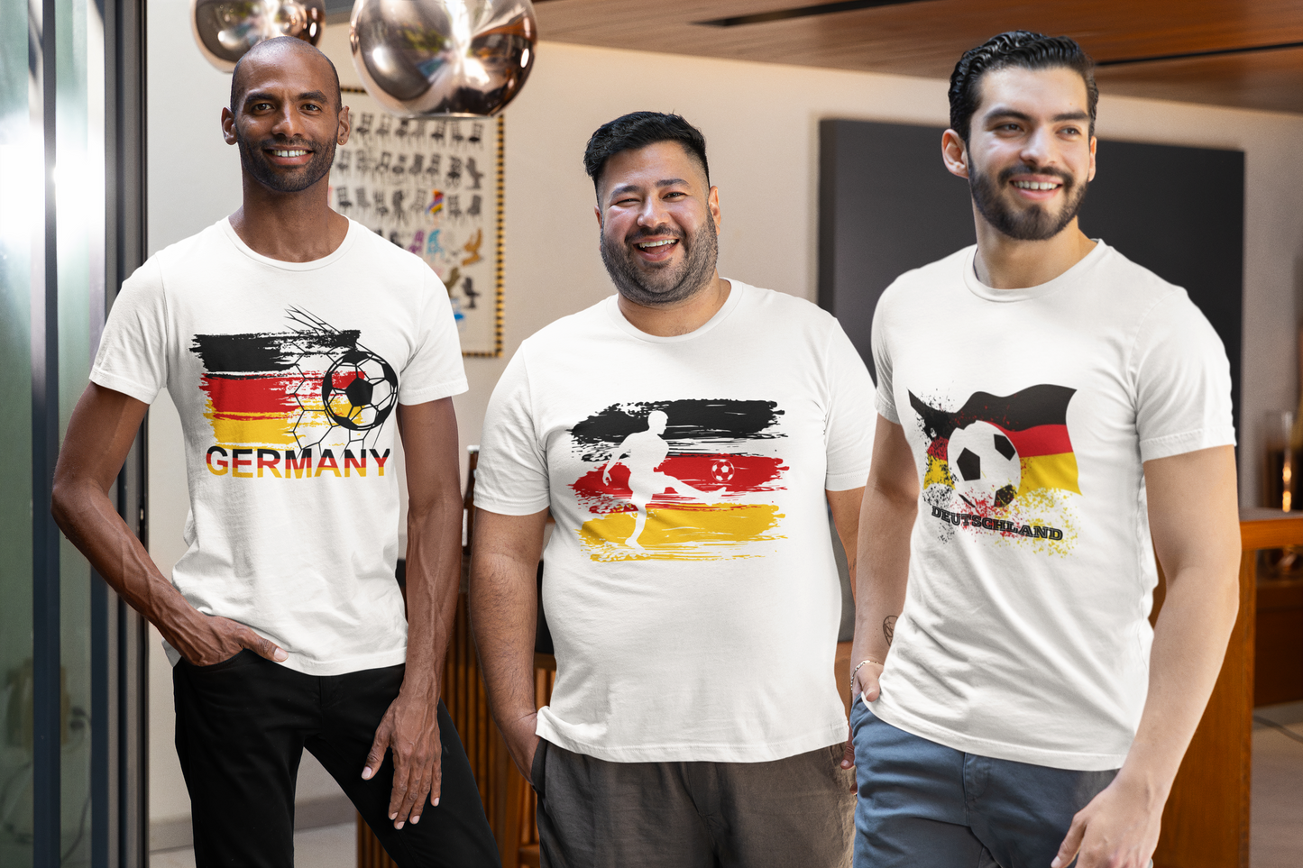 Deutsche Nationalmannschaft Fußballfan T-Shirts, Verschiede Designs, Unisex T-Shirt, Fanmotivtrikot, EM UEFA 2024 Siege, German Soccer Team