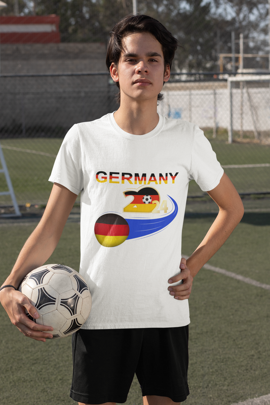 UEFA, EM 2024 in Deutschland - Unisex T-Shirt mit Verschieden Motiven für echte Fußballfans -Go Team German!